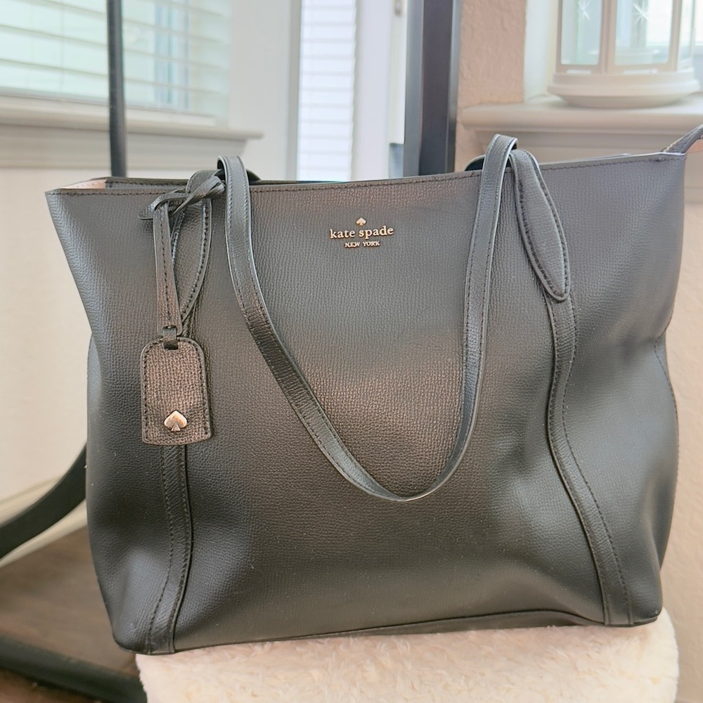 kate spade Black Leather Tote Bag